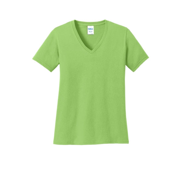 Port & Company Women's Core Cotton V-Neck Tee. - Port & Company Women's Core Cotton V-Neck Tee. - Image 29 of 135