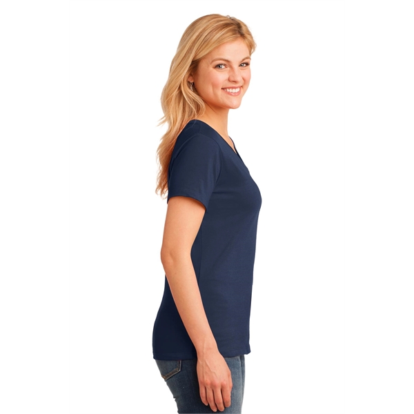 Port & Company Women's Core Cotton V-Neck Tee. - Port & Company Women's Core Cotton V-Neck Tee. - Image 32 of 135