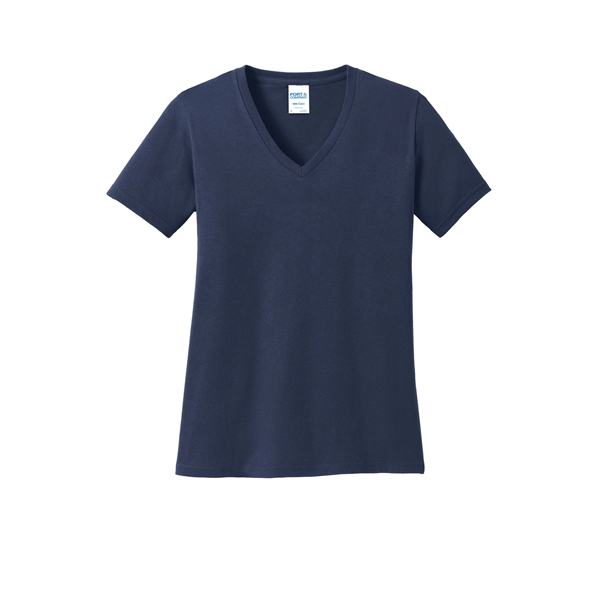 Port & Company Women's Core Cotton V-Neck Tee. - Port & Company Women's Core Cotton V-Neck Tee. - Image 33 of 135