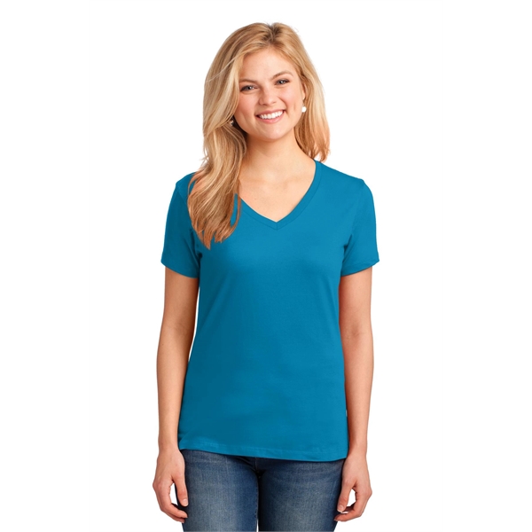 Port & Company Women's Core Cotton V-Neck Tee. - Port & Company Women's Core Cotton V-Neck Tee. - Image 110 of 135