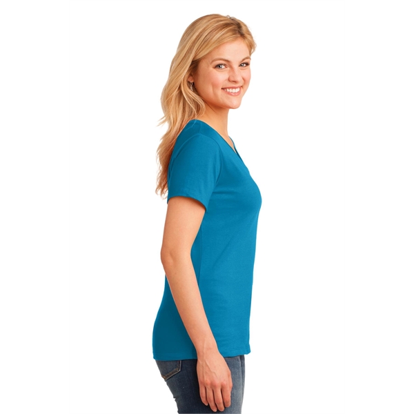 Port & Company Women's Core Cotton V-Neck Tee. - Port & Company Women's Core Cotton V-Neck Tee. - Image 35 of 135