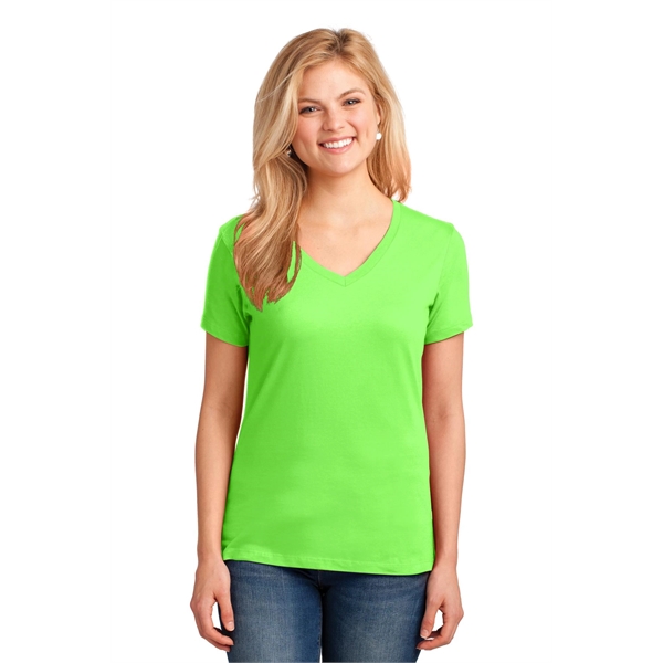 Port & Company Women's Core Cotton V-Neck Tee. - Port & Company Women's Core Cotton V-Neck Tee. - Image 112 of 135