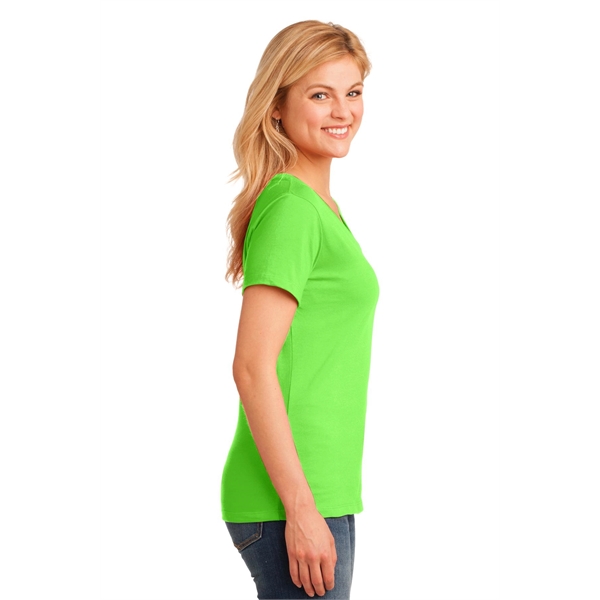 Port & Company Women's Core Cotton V-Neck Tee. - Port & Company Women's Core Cotton V-Neck Tee. - Image 39 of 135