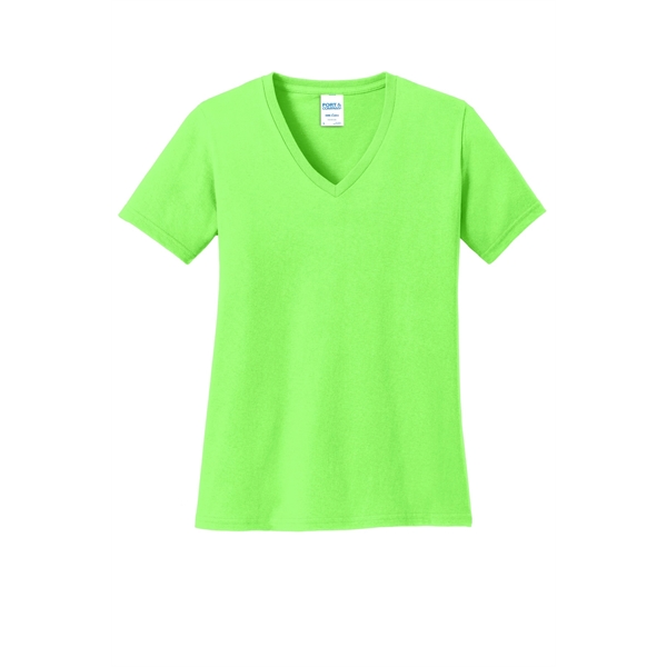 Port & Company Women's Core Cotton V-Neck Tee. - Port & Company Women's Core Cotton V-Neck Tee. - Image 40 of 135