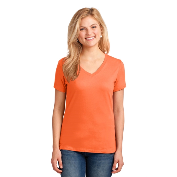 Port & Company Women's Core Cotton V-Neck Tee. - Port & Company Women's Core Cotton V-Neck Tee. - Image 113 of 135