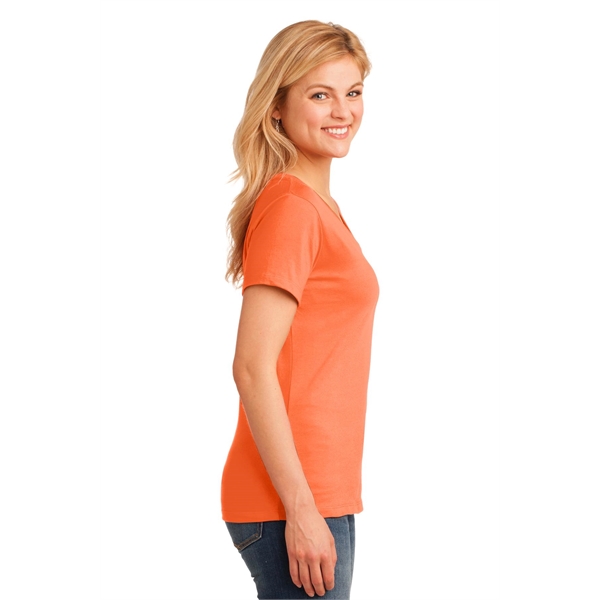 Port & Company Women's Core Cotton V-Neck Tee. - Port & Company Women's Core Cotton V-Neck Tee. - Image 43 of 135