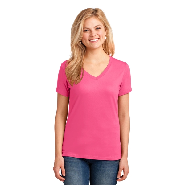 Port & Company Women's Core Cotton V-Neck Tee. - Port & Company Women's Core Cotton V-Neck Tee. - Image 114 of 135