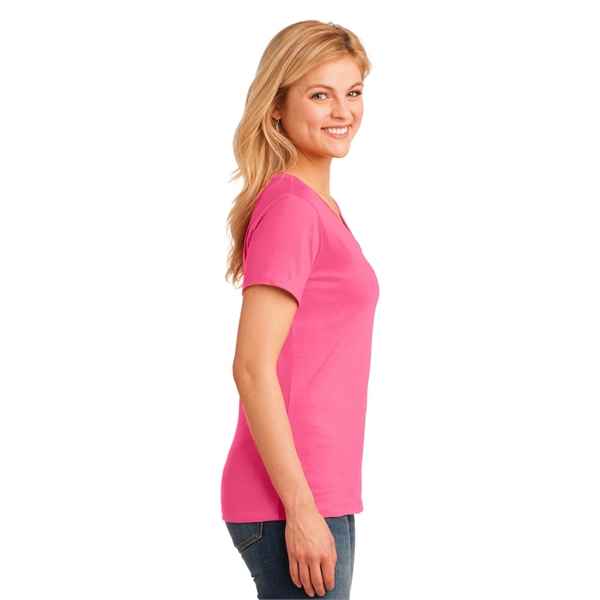 Port & Company Women's Core Cotton V-Neck Tee. - Port & Company Women's Core Cotton V-Neck Tee. - Image 45 of 135