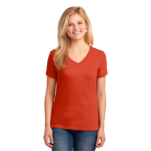 Port & Company Women's Core Cotton V-Neck Tee. - Port & Company Women's Core Cotton V-Neck Tee. - Image 117 of 135