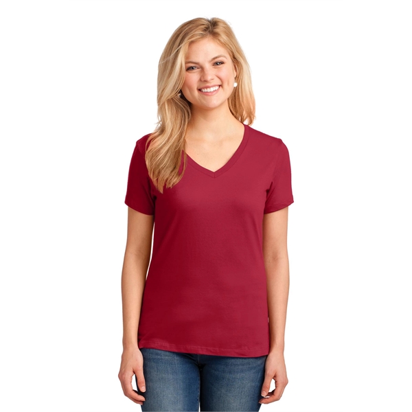 Port & Company Women's Core Cotton V-Neck Tee. - Port & Company Women's Core Cotton V-Neck Tee. - Image 120 of 135