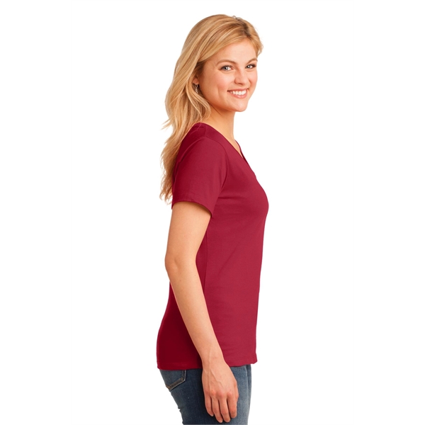 Port & Company Women's Core Cotton V-Neck Tee. - Port & Company Women's Core Cotton V-Neck Tee. - Image 56 of 135