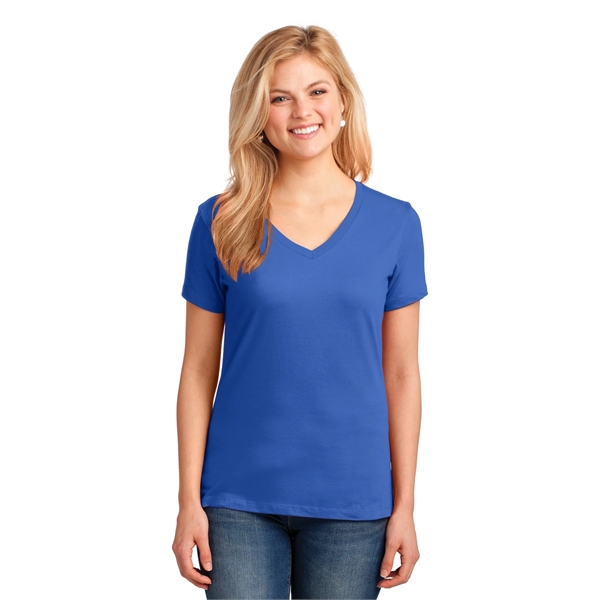 Port & Company Women's Core Cotton V-Neck Tee. - Port & Company Women's Core Cotton V-Neck Tee. - Image 123 of 135