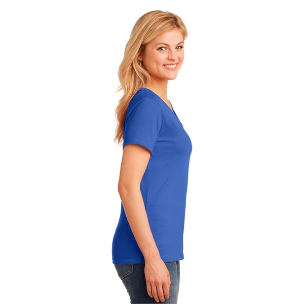 Port & Company Women's Core Cotton V-Neck Tee. - Port & Company Women's Core Cotton V-Neck Tee. - Image 60 of 135