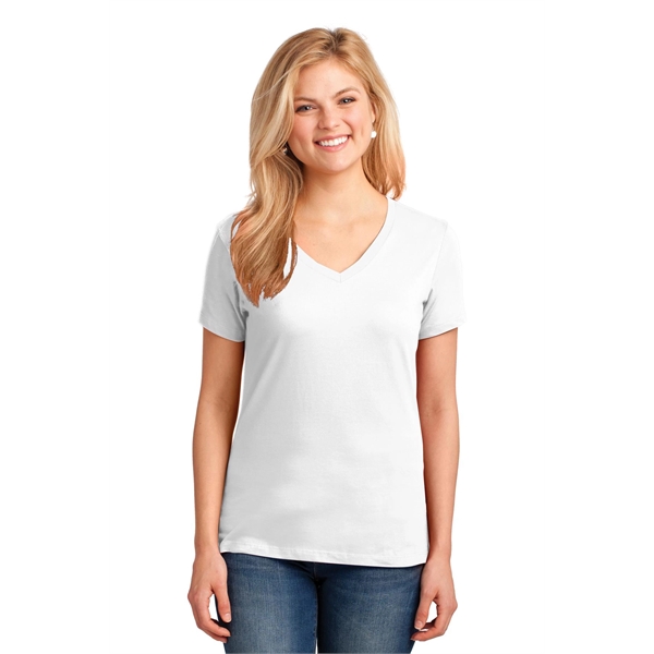 Port & Company Women's Core Cotton V-Neck Tee. - Port & Company Women's Core Cotton V-Neck Tee. - Image 126 of 135