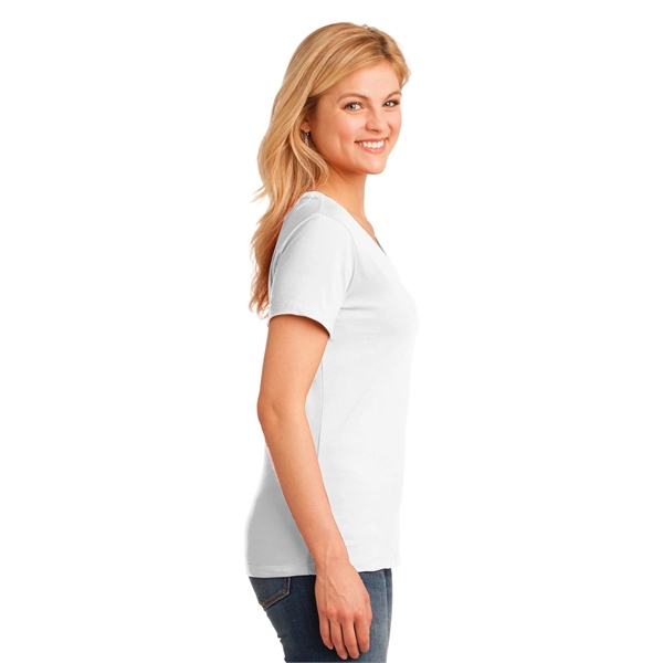 Port & Company Women's Core Cotton V-Neck Tee. - Port & Company Women's Core Cotton V-Neck Tee. - Image 64 of 135