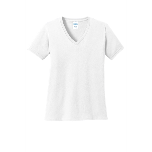 Port & Company Women's Core Cotton V-Neck Tee. - Port & Company Women's Core Cotton V-Neck Tee. - Image 65 of 135