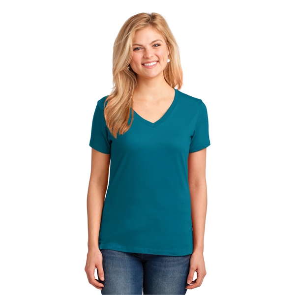 Port & Company Women's Core Cotton V-Neck Tee. - Port & Company Women's Core Cotton V-Neck Tee. - Image 129 of 135