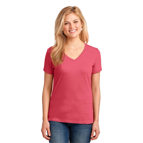 Port & Company Women's Core Cotton V-Neck Tee. - Port & Company Women's Core Cotton V-Neck Tee. - Image 131 of 135