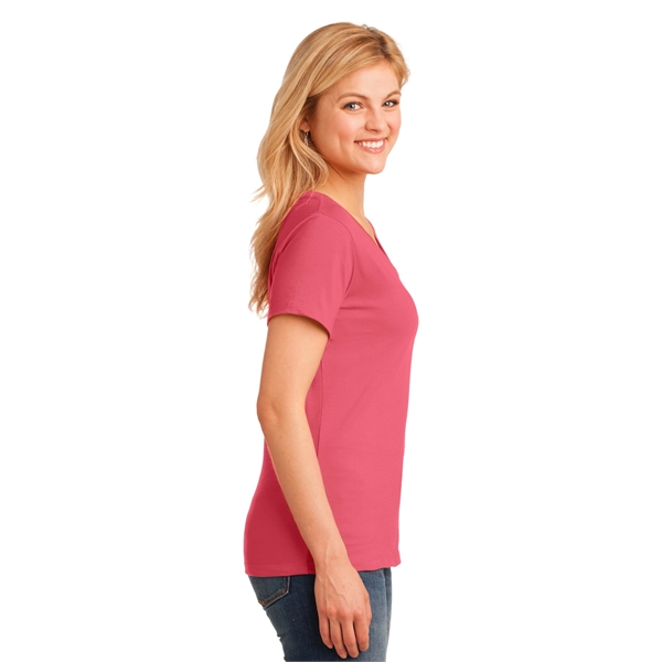 Port & Company Women's Core Cotton V-Neck Tee. - Port & Company Women's Core Cotton V-Neck Tee. - Image 72 of 135