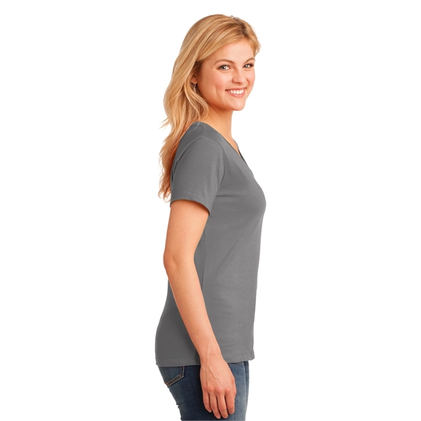 Port & Company Women's Core Cotton V-Neck Tee. - Port & Company Women's Core Cotton V-Neck Tee. - Image 76 of 135