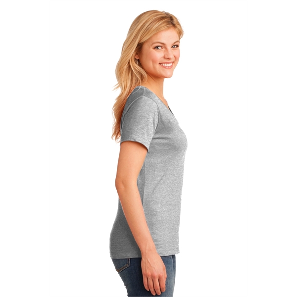 Port & Company Women's Core Cotton V-Neck Tee. - Port & Company Women's Core Cotton V-Neck Tee. - Image 80 of 135