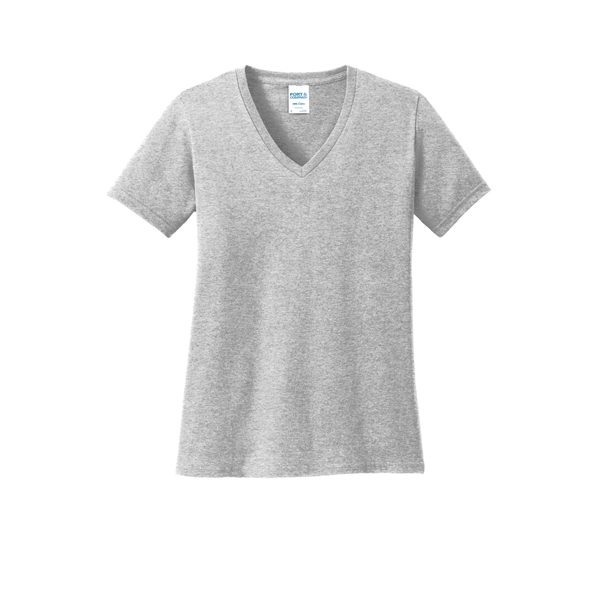 Port & Company Women's Core Cotton V-Neck Tee. - Port & Company Women's Core Cotton V-Neck Tee. - Image 81 of 135