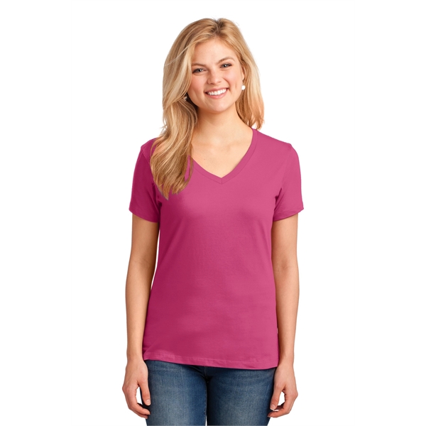 Port & Company Women's Core Cotton V-Neck Tee. - Port & Company Women's Core Cotton V-Neck Tee. - Image 3 of 135