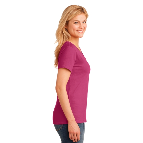 Port & Company Women's Core Cotton V-Neck Tee. - Port & Company Women's Core Cotton V-Neck Tee. - Image 83 of 135