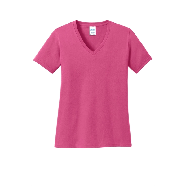 Port & Company Women's Core Cotton V-Neck Tee. - Port & Company Women's Core Cotton V-Neck Tee. - Image 84 of 135