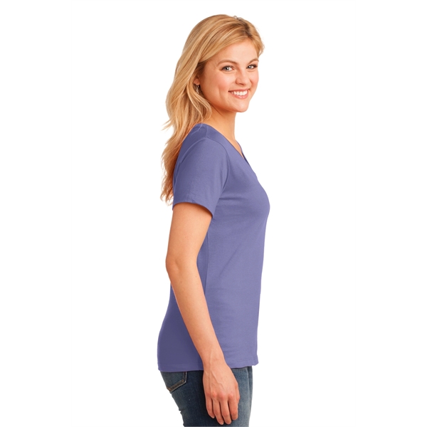 Port & Company Women's Core Cotton V-Neck Tee. - Port & Company Women's Core Cotton V-Neck Tee. - Image 87 of 135