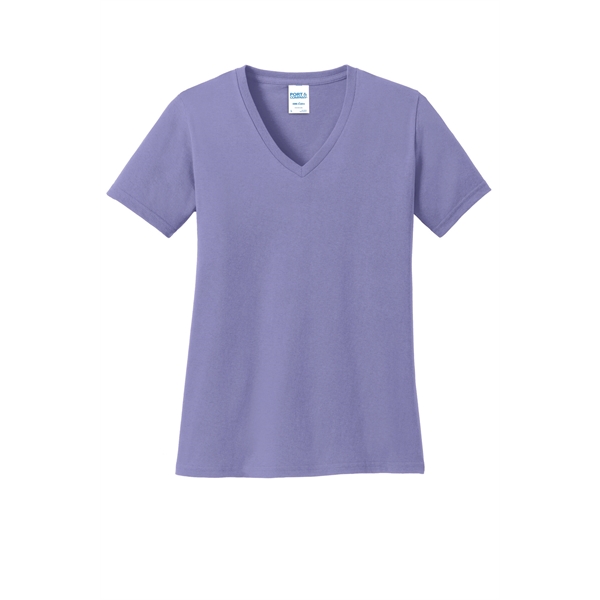 Port & Company Women's Core Cotton V-Neck Tee. - Port & Company Women's Core Cotton V-Neck Tee. - Image 88 of 135