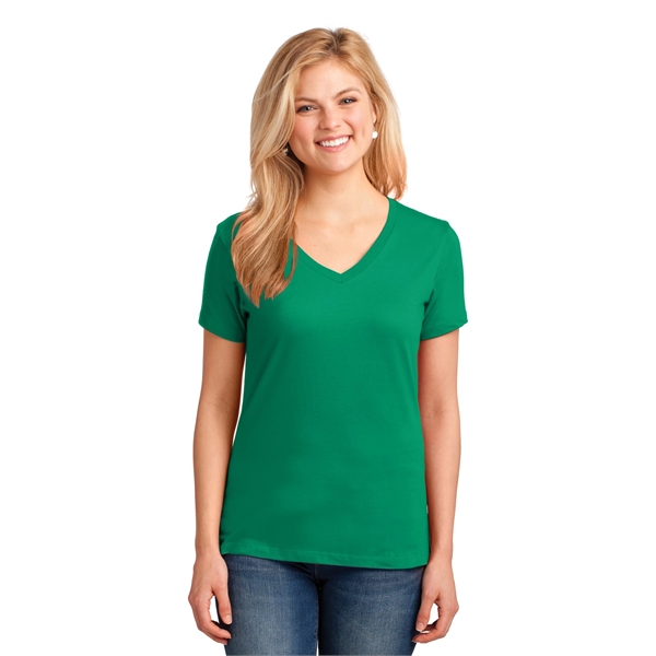 Port & Company Women's Core Cotton V-Neck Tee. - Port & Company Women's Core Cotton V-Neck Tee. - Image 5 of 135