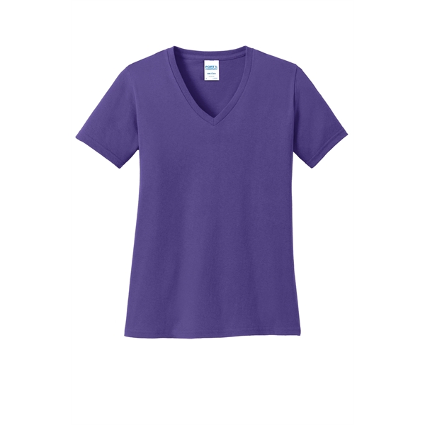 Port & Company Women's Core Cotton V-Neck Tee. - Port & Company Women's Core Cotton V-Neck Tee. - Image 91 of 135