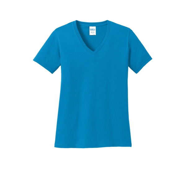 Port & Company Women's Core Cotton V-Neck Tee. - Port & Company Women's Core Cotton V-Neck Tee. - Image 101 of 135