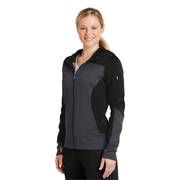 Sport-Tek Women's Tech Fleece Colorblock Full-Zip Hooded ... - Sport-Tek Women's Tech Fleece Colorblock Full-Zip Hooded ... - Image 2 of 22