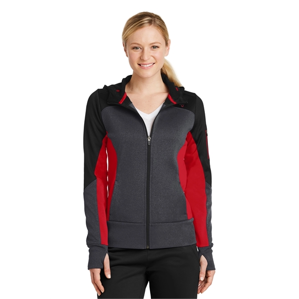 Sport-Tek Women's Tech Fleece Colorblock Full-Zip Hooded ... - Sport-Tek Women's Tech Fleece Colorblock Full-Zip Hooded ... - Image 5 of 22