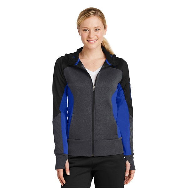 Sport-Tek Women's Tech Fleece Colorblock Full-Zip Hooded ... - Sport-Tek Women's Tech Fleece Colorblock Full-Zip Hooded ... - Image 7 of 22