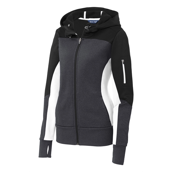 Sport-Tek Women's Tech Fleece Colorblock Full-Zip Hooded ... - Sport-Tek Women's Tech Fleece Colorblock Full-Zip Hooded ... - Image 12 of 22