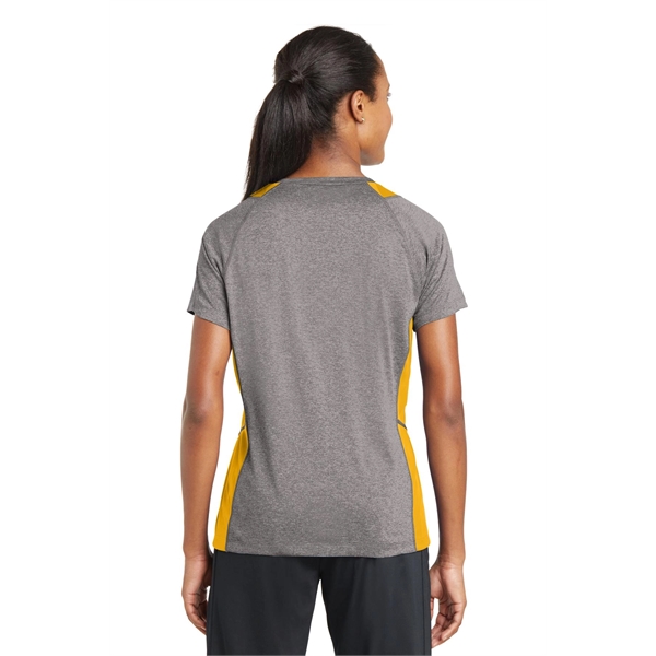 Sport-Tek Women's Heather Colorblock Contender V-Neck Tee. - Sport-Tek Women's Heather Colorblock Contender V-Neck Tee. - Image 16 of 61