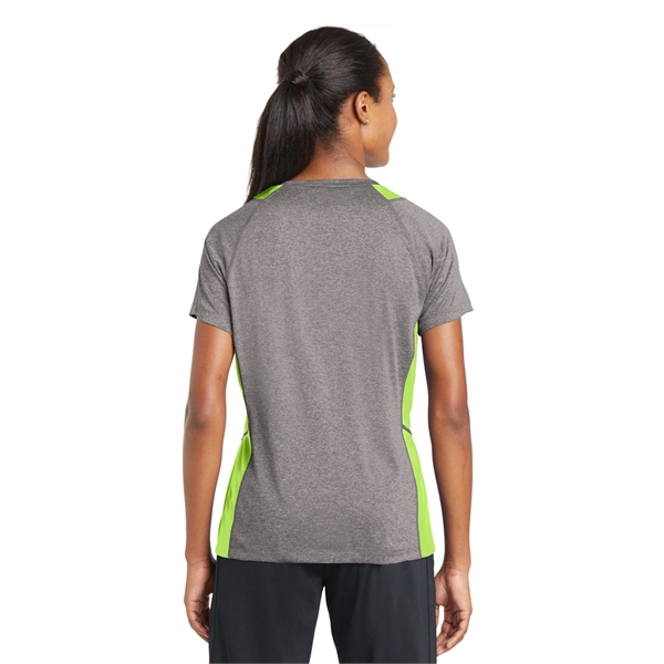 Sport-Tek Women's Heather Colorblock Contender V-Neck Tee. - Sport-Tek Women's Heather Colorblock Contender V-Neck Tee. - Image 21 of 61