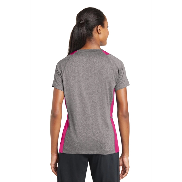 Sport-Tek Women's Heather Colorblock Contender V-Neck Tee. - Sport-Tek Women's Heather Colorblock Contender V-Neck Tee. - Image 30 of 61