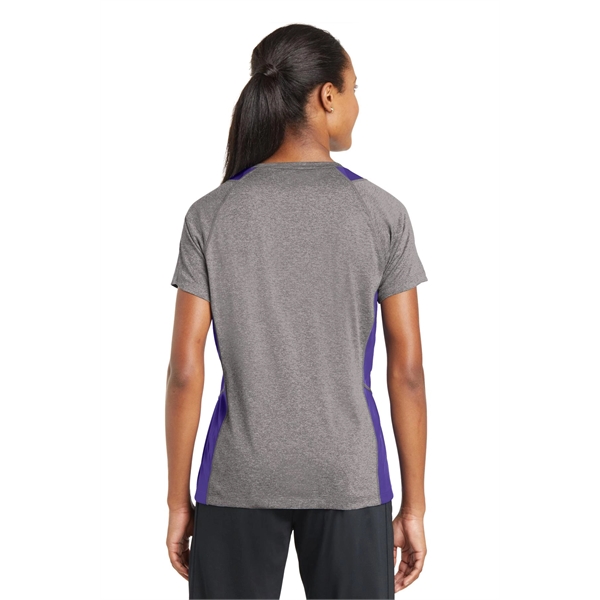 Sport-Tek Women's Heather Colorblock Contender V-Neck Tee. - Sport-Tek Women's Heather Colorblock Contender V-Neck Tee. - Image 35 of 61