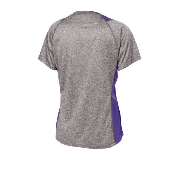 Sport-Tek Women's Heather Colorblock Contender V-Neck Tee. - Sport-Tek Women's Heather Colorblock Contender V-Neck Tee. - Image 39 of 61