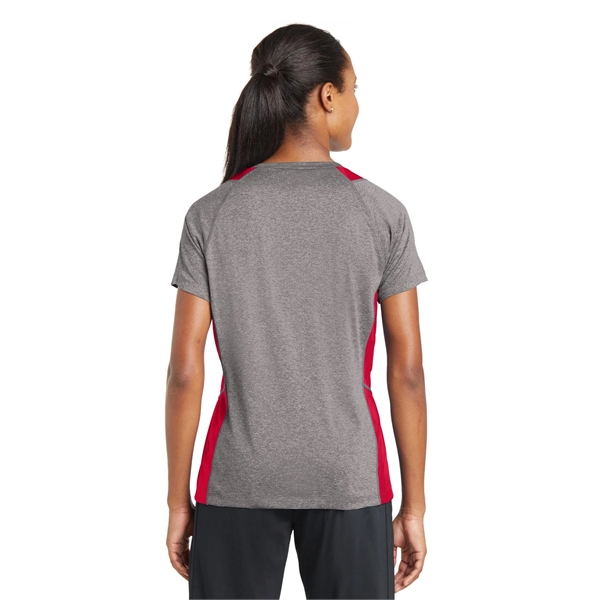 Sport-Tek Women's Heather Colorblock Contender V-Neck Tee. - Sport-Tek Women's Heather Colorblock Contender V-Neck Tee. - Image 44 of 61