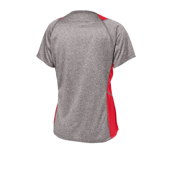 Sport-Tek Women's Heather Colorblock Contender V-Neck Tee. - Sport-Tek Women's Heather Colorblock Contender V-Neck Tee. - Image 47 of 61