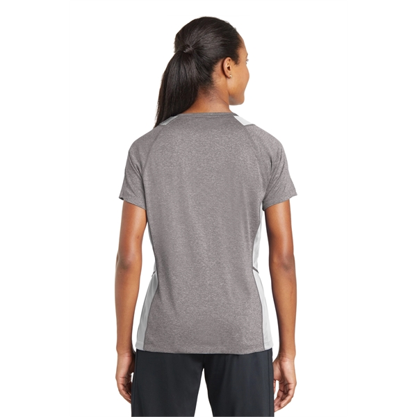 Sport-Tek Women's Heather Colorblock Contender V-Neck Tee. - Sport-Tek Women's Heather Colorblock Contender V-Neck Tee. - Image 53 of 61