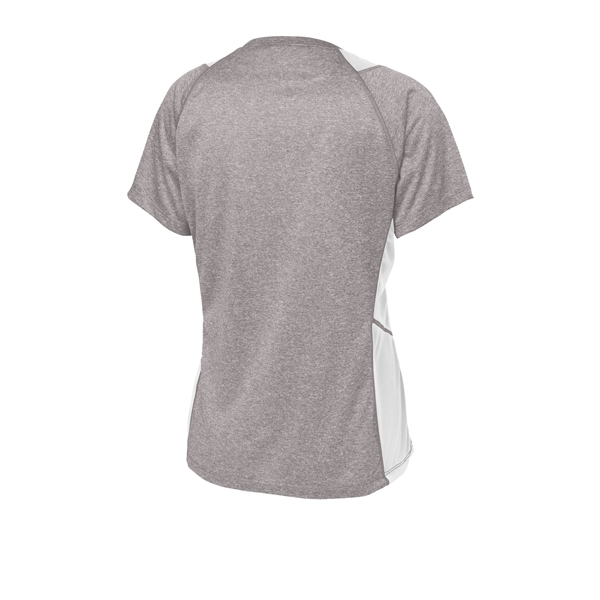 Sport-Tek Women's Heather Colorblock Contender V-Neck Tee. - Sport-Tek Women's Heather Colorblock Contender V-Neck Tee. - Image 57 of 61