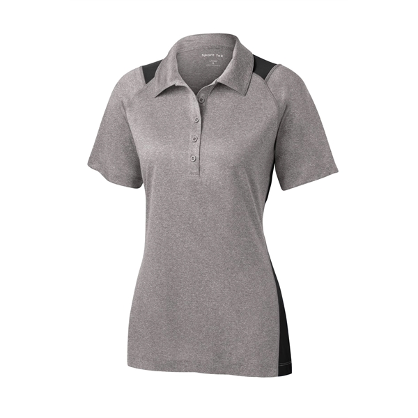 Sport-Tek Women's Heather Colorblock Contender Polo. - Sport-Tek Women's Heather Colorblock Contender Polo. - Image 4 of 60