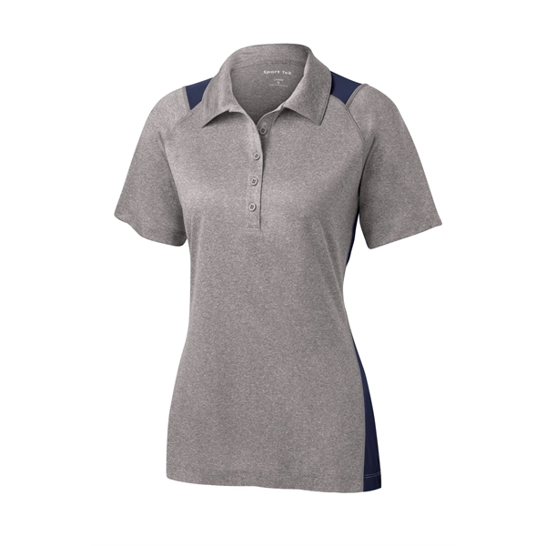 Sport-Tek Women's Heather Colorblock Contender Polo. - Sport-Tek Women's Heather Colorblock Contender Polo. - Image 28 of 60