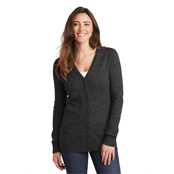 Port Authority Women's Marled Cardigan Sweater. - Port Authority Women's Marled Cardigan Sweater. - Image 0 of 15